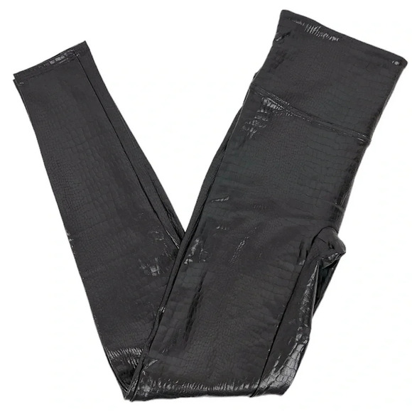 Spanx Women’s M Faux Leather Croc Shiny Legging - Picture 1 of 7